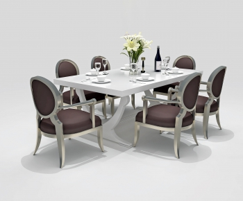 Simple European Style Dining Table And Chairs-ID:538797888