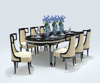 American Style Dining Table And Chairs-ID:542871329