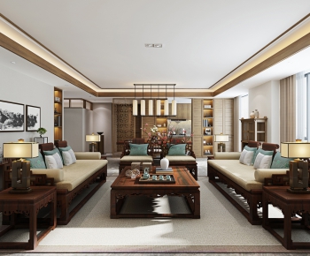 New Chinese Style A Living Room-ID:269876884