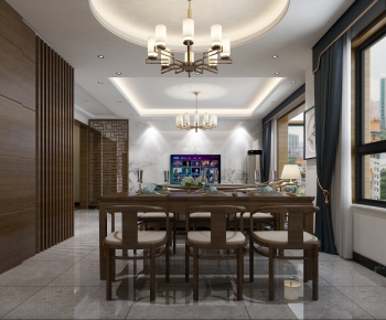 New Chinese Style Dining Room-ID:213891556