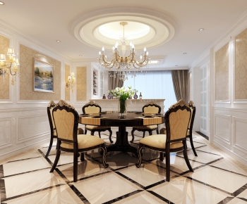 Simple European Style Dining Room-ID:654389925