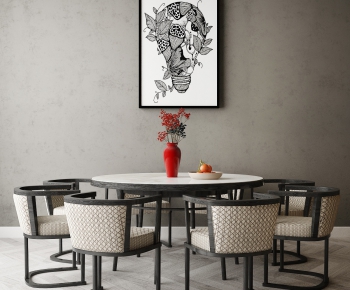 New Chinese Style Dining Table And Chairs-ID:455321441