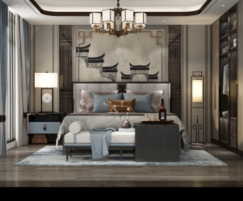 New Chinese Style Bedroom-ID:316293498