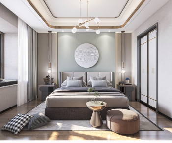 New Chinese Style Bedroom-ID:671297659