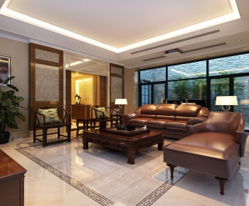 New Chinese Style A Living Room-ID:356453141