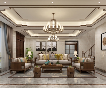 Chinese Style A Living Room-ID:749297337