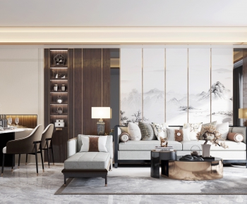 New Chinese Style A Living Room-ID:152366876