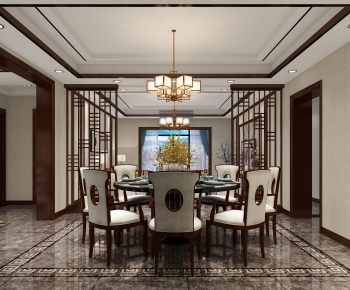 New Chinese Style Dining Room-ID:946249712