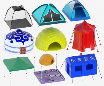 现代帐篷，遮阳棚，蒙古包组合-ID:623461862