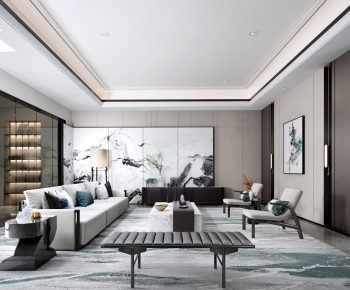 New Chinese Style A Living Room-ID:232229566