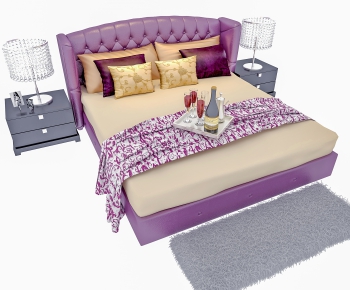 Simple European Style Double Bed-ID:998908194