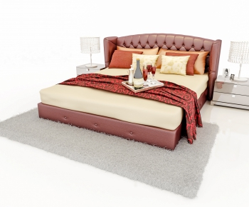 Simple European Style Double Bed-ID:919381618
