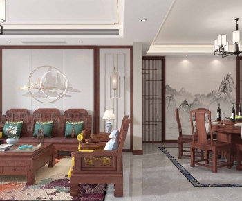 Chinese Style A Living Room-ID:388487283