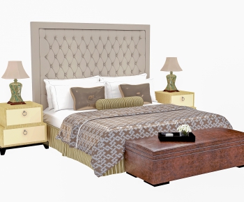 Simple European Style Double Bed-ID:810392562