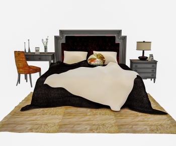 Simple European Style Double Bed-ID:911246547