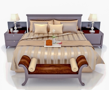 Simple European Style Double Bed-ID:806871912