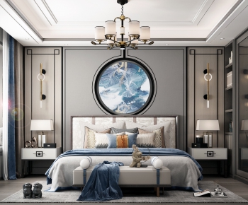 New Chinese Style Bedroom-ID:393246468