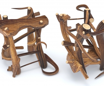 现代艺术工艺品小木椅根雕-ID:870757628