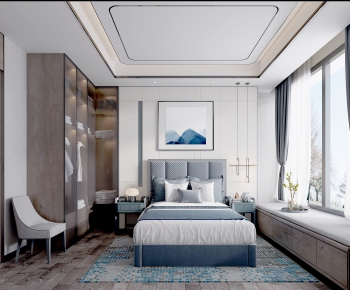 New Chinese Style Bedroom-ID:678257817