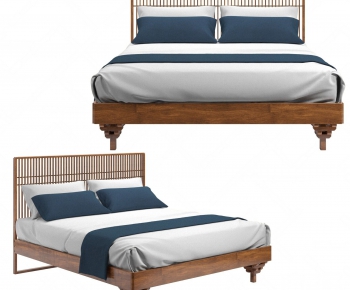 New Chinese Style Double Bed-ID:300270299