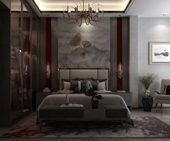 Japanese Style New Chinese Style Bedroom-ID:879227922