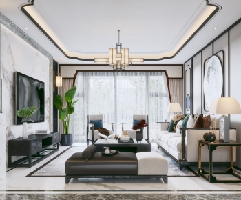 New Chinese Style A Living Room-ID:206263587