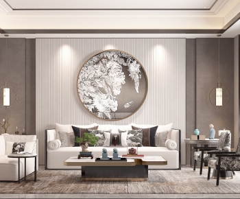 New Chinese Style A Living Room-ID:419925269