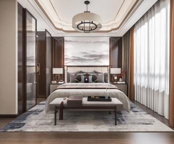 New Chinese Style Bedroom-ID:257223751