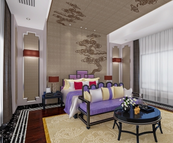 New Chinese Style Bedroom-ID:892579924