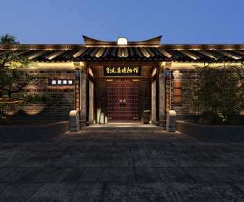 中式古建筑外立面博物馆门面门头-ID:947878548
