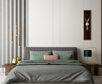 Modern Double Bed-ID:323815746