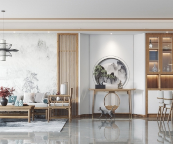 New Chinese Style A Living Room-ID:136796878