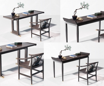 New Chinese Style Computer Desk And Chair-ID:441269554