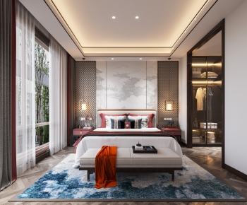 New Chinese Style Bedroom-ID:676242567