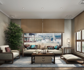 New Chinese Style A Living Room-ID:145379822