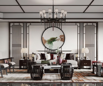 New Chinese Style A Living Room-ID:470253267