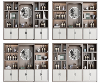 New Chinese Style Wine Cabinet-ID:629063366