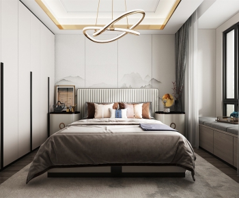 New Chinese Style Bedroom-ID:188486645
