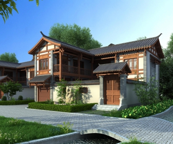 Chinese Style Ancient Architectural Buildings-ID:671579694