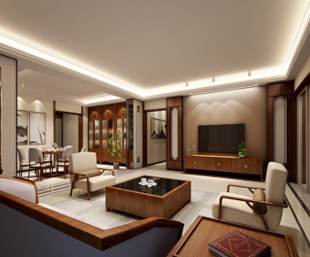 New Chinese Style A Living Room-ID:953196557