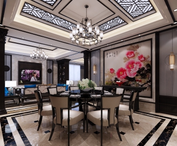 New Chinese Style Dining Room-ID:400822395