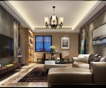 New Chinese Style A Living Room-ID:469584811