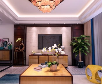 New Chinese Style A Living Room-ID:259379264