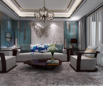 New Chinese Style A Living Room-ID:678272515