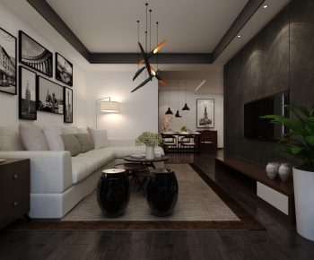Post Modern Style A Living Room-ID:286296738