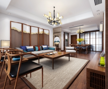Chinese Style A Living Room-ID:797663245