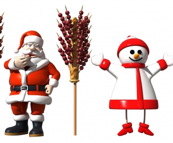 现代圣诞老人冰糖葫芦雪人雕塑摆件-ID:707869879