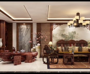Chinese Style A Living Room-ID:375978793