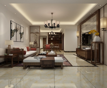 New Chinese Style A Living Room-ID:804276867