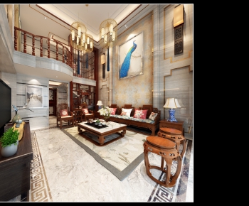 New Chinese Style A Living Room-ID:155487458